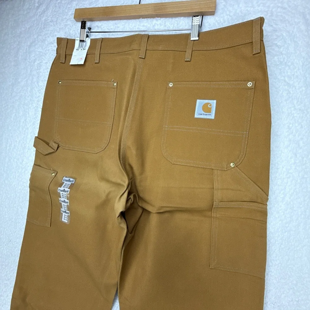 Carhartt Firm‎ Duck Double Knee Work Dungaree Pants Mens 40X34 B01 BRN NWT NOS